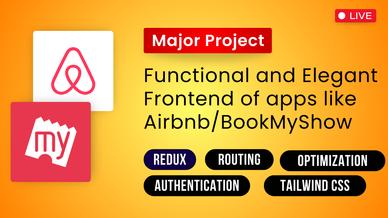 Project 1: Major Projects like AirBnB or BookMyShow in React